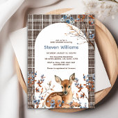 オーディアキュートな森の素朴な花模様赤ちゃんシャワー 招待状