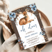 オーディアキュートな森の素朴な花模様赤ちゃんシャワー 招待状