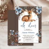 オーディアキュートな森の素朴な花模様赤ちゃんシャワー 招待状