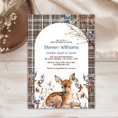 オーディアキュートな森の素朴な花模様赤ちゃんシャワー 招待状