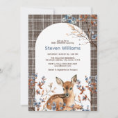 オーディアキュートな森の素朴な花模様赤ちゃんシャワー 招待状 (正面)