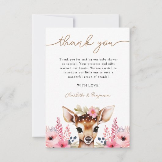 オーディアキュート赤ちゃんシャワーサンキューカード 招待状 (正面)