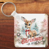 オーディアクリスマスはこちらスクエアキーチェーン キーホルダー (正面)