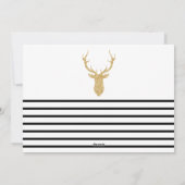 オーディアクリスマスはこちらフェイク金ゴールドグリッター鹿 シーズンカード (裏面)