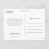 オーディアクリスマスはこちらフェイク金ゴールドグリッター鹿 シーズンポストカード (裏面)