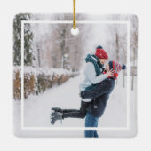 オーディアクリスマスはこちらフェイク金ゴールドグリッター鹿 セラミックオーナメント (裏面)