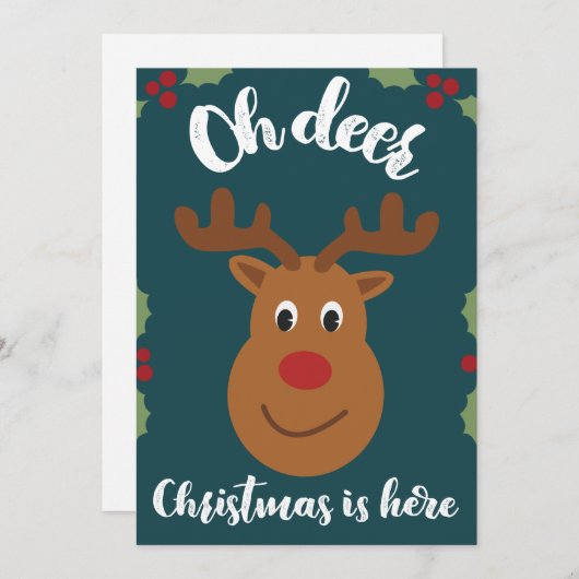 オーディアクリスマスカードおもしろい、かわいいプリンかわいい シーズンカード (正面/裏面)