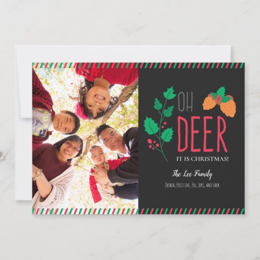 オーディアクリスマスフォトカードタイポグラフィかわいい シーズンカード (正面)