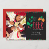 オーディアクリスマスフォトカードタイポグラフィかわいい シーズンカード (正面/裏面)