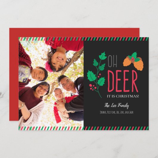 オーディアクリスマスフォトカードタイポグラフィかわいい シーズンカード (正面/裏面)