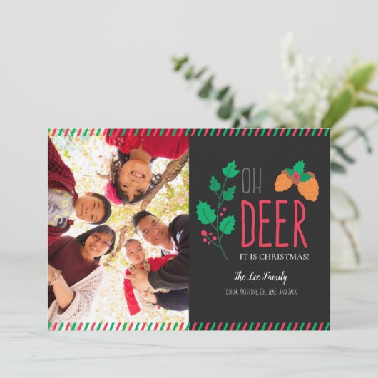 オーディアクリスマスフォトカードタイポグラフィかわいい シーズンカード (スタンド正面)