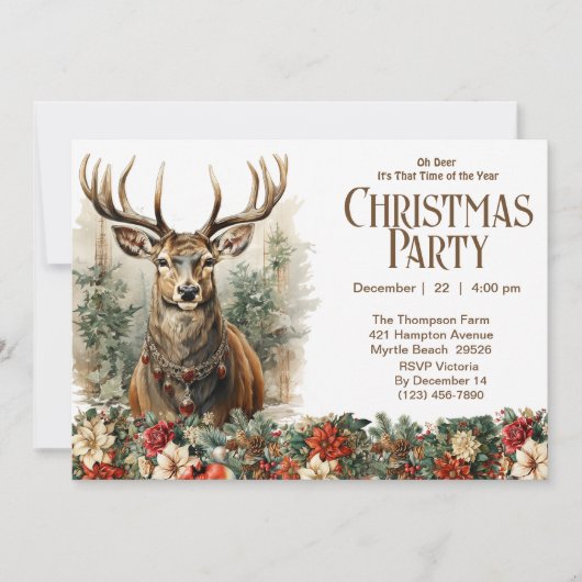 オーディアクリス素朴スマスホリデーパーティー 招待状 (正面)