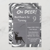 オーディアグレイカモフラージバースデーパーティー招待状 (正面/裏面)