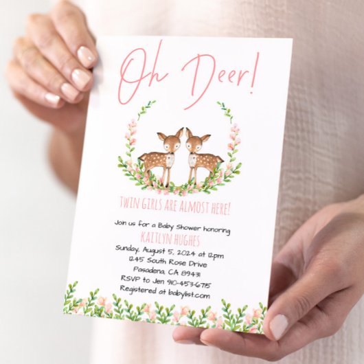 オーディアツインガールズベビーシャワー 招待状