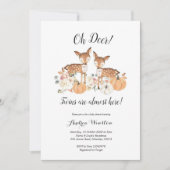 オーディアツインズパンプキンベビーシャワー招待状 招待状 (正面)