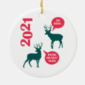 オーディアトナディアクリスマスホリデーおもしろい セラミックオーナメント (裏面)