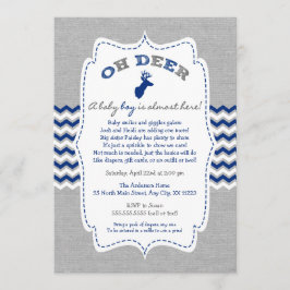 オーディアバックベビー散水海軍グレーホワイト 招待状