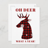 オーディアバッファロープレイドスノーフレーククリスマス シーズンポストカード (正面/裏面)