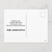 オーディアバッファロープレイドスノーフレーククリスマス シーズンポストカード (裏面)