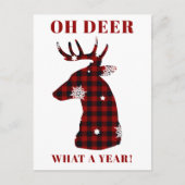 オーディアバッファロープレイドスノーフレーククリスマス シーズンポストカード (正面)