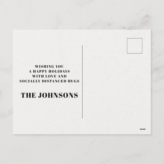 オーディアバッファロープレイドスノーフレークバーラップクリスマス シーズンポストカード (裏面)