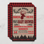 オーディアバッファロープレイドベビーシャワー招待状 招待状 (正面/裏面)