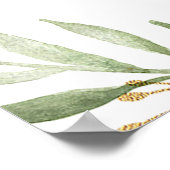 オーディアピンクのフローラ女の子の赤ちゃんシャワー歓迎サイン ポスター (角)