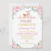 オーディアピンクフローラ2nd誕生日招待状 招待状 (正面)