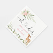 オーディアピンク金ゴールドの緑の鹿の赤ちゃんシャワー スタンダードランチョンナプキン (角)