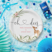 オーディアピンク金ゴールドの緑の鹿の赤ちゃんシャワー ペーパープレート (パーティー)