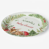 オーディアフォレストフローラベビー鹿の赤ちゃんシャワー ペーパープレート (アングル)