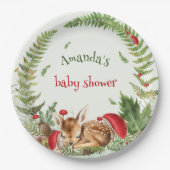 オーディアフォレストフローラベビー鹿の赤ちゃんシャワー ペーパープレート (正面)