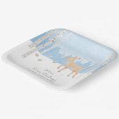 オーディアフォレスト |ウッドランドテーマ冬のベビーシャワー ペーパープレート (傾斜あり)