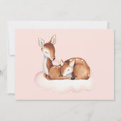 オーディアベイビーシャワーウォーターカラーピンクグリッター 招待状 (裏面)