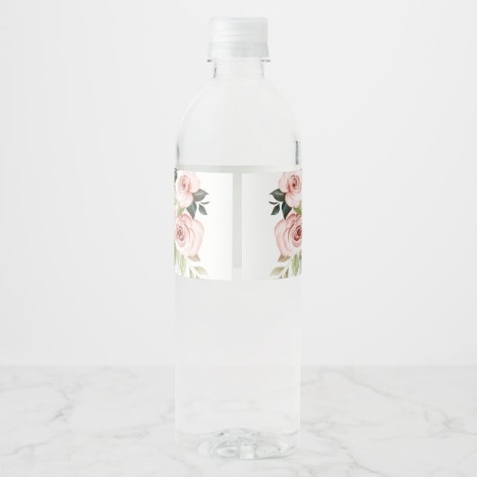 オーディアベビーシャワーウォーターカラーピンクフローラ ペットボトルラベル (裏面)