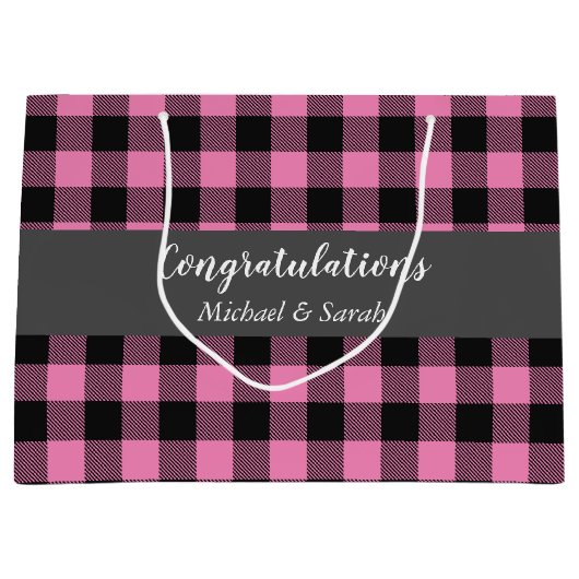 オーディアベビーシャワーピンク ラージペーパーバッグ (正面)