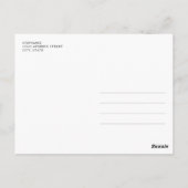 オーディアベビーシャワー水カラーフローラ招待状 ポストカード (裏面)