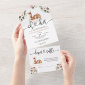 オーディアベビーシャワー水彩フローラ オールインワン招待状 (貼ってはがせる)