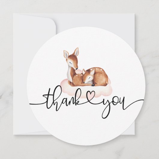 オーディアベビーシャワー水彩フローラ サンキューカード (裏面)