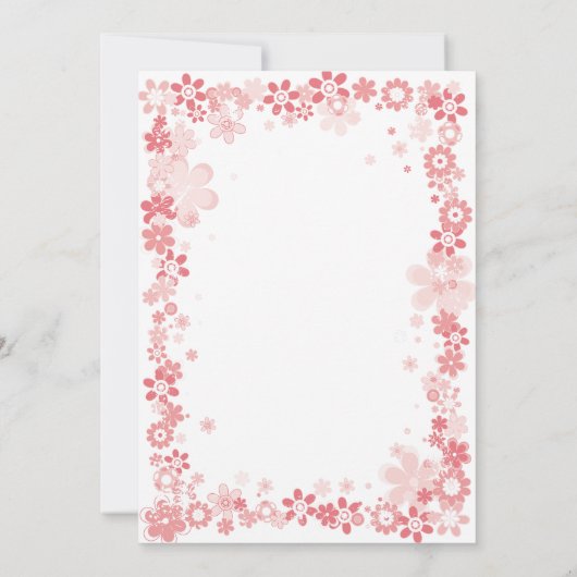 オーディアベビーシャワー水彩植物性フローラ 招待状 (裏面)