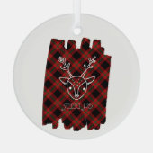 オーディアレッドプリドトナカイ顔サークル ガラスオーナメント (裏面)