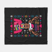 オーディア私は同性愛者LGBT LGBTQゲイプライド醜いクリスマス フリースブランケット (正面(横))
