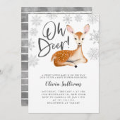 オーディア素朴冬の赤男女兼用ちゃんシャワー 招待状 (正面/裏面)