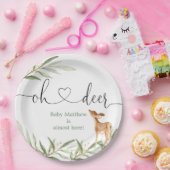 オーディア金ゴールドの緑の鹿の赤ちゃんシャワー ペーパープレート (パーティー)