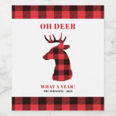 オーディアwhat年バッファロープレイドネームホリデー ワインラベル (シングルラベル)