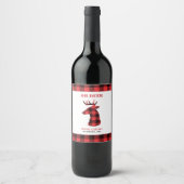 オーディアwhat年バッファロープレイドネームホリデー ワインラベル (正面)