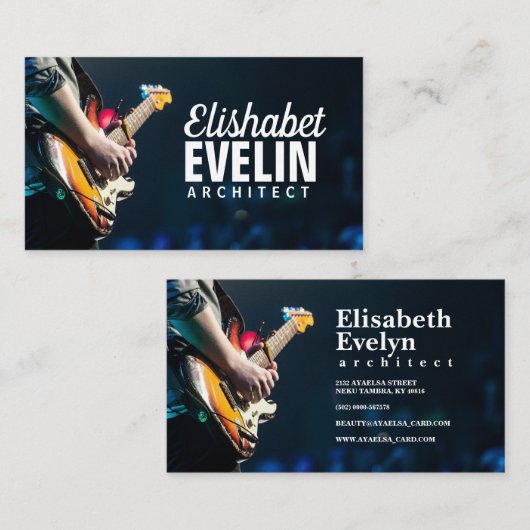 オーディエンスコンサートのギターギタリストy654 名刺 (正面/裏面)