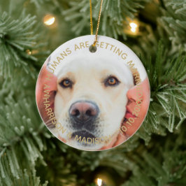 オーディエンス発表 カスタム写真 犬 クリスマス セラミックオーナメント