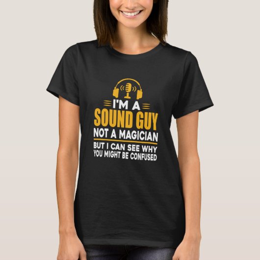 オーディオエンジニアサウンド技術者ガイ1 Tシャツ (正面)