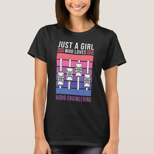 オーディオエンジニアリングAudio Engを愛する女の子 Tシャツ (正面)